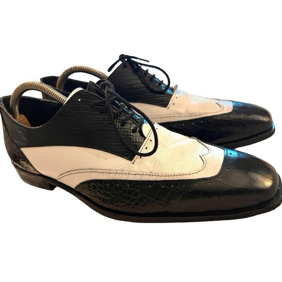 Stacy Adams Other - Stacy Adams Spectator Rockabilly  Men's 10M Alligator Leather Lace-Up Dress Shoe
